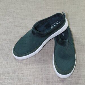 Traq by Alegria Kiq Size 8.5 Mules Forest Green Quilted Slip On Shoes - NWOT